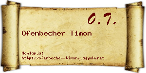 Ofenbecher Timon névjegykártya